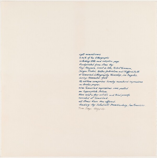 8 Monochromes (Colophon)