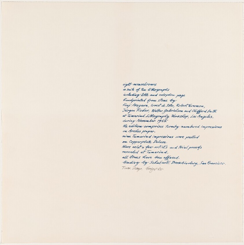 8 Monochromes (Colophon)