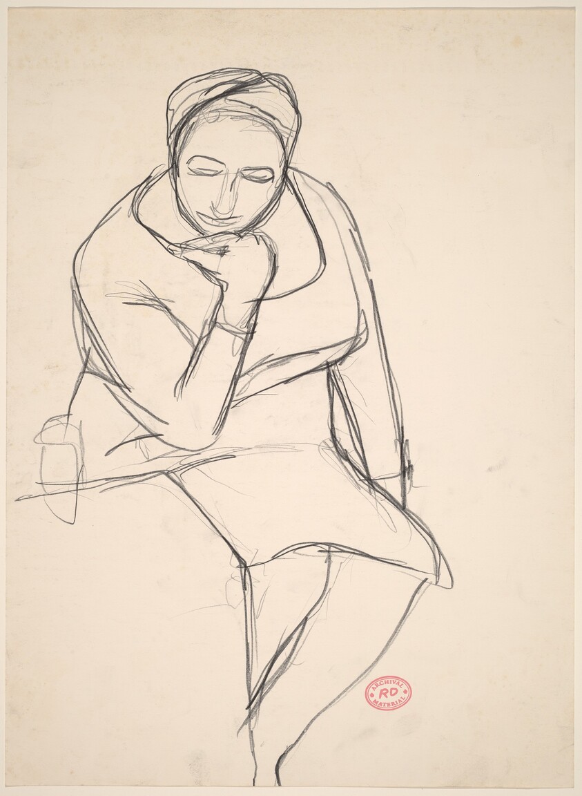 Untitled [seated woman resting her chin on her hand]
