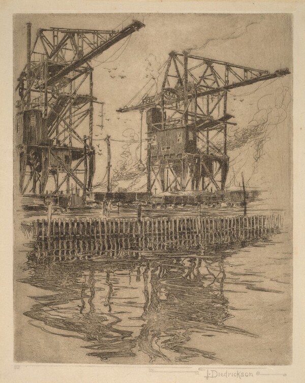 Untitled (Industrial Waterfront Scene)