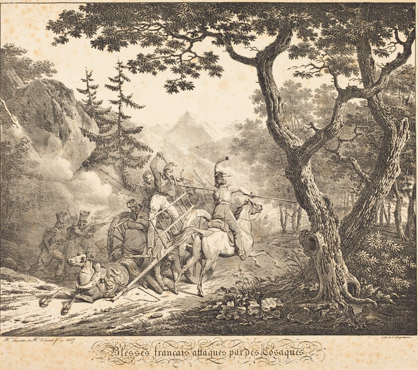 Wounded French Attacked by a Cosack