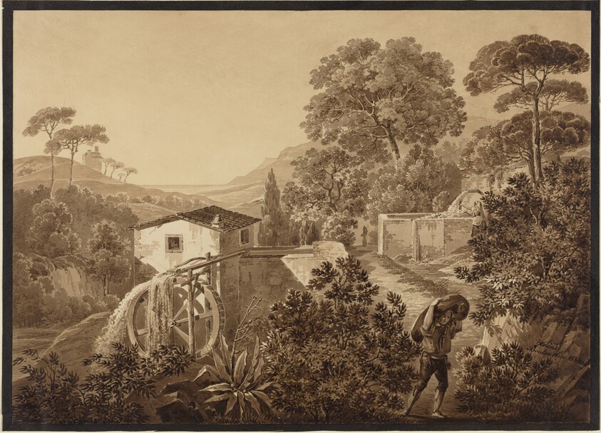 Italian Landscape with a Watermill