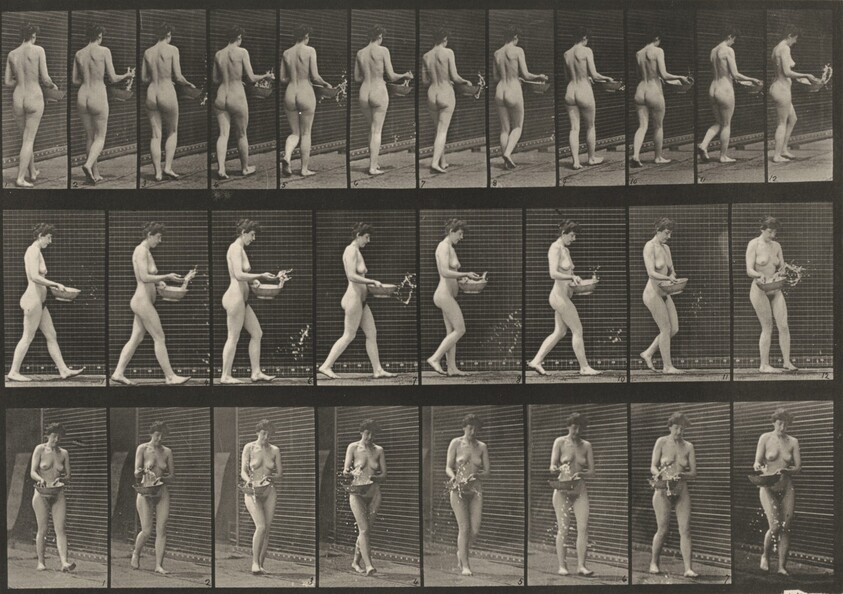 Plate Number 43. Walking, sprinkling water from a basin and turning around