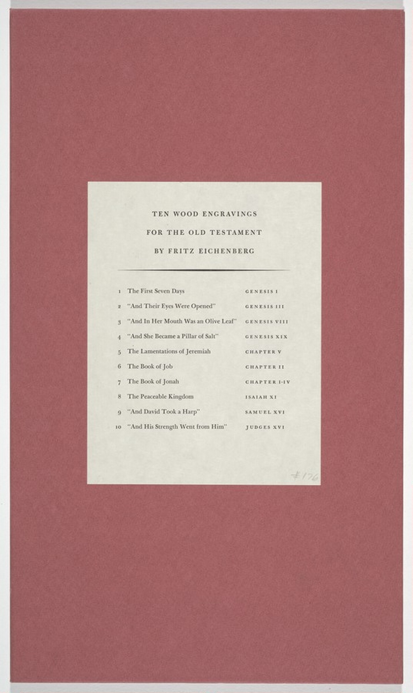 Ten Wood Engravings for the Old Testament, Fritz Eichenberg, published 1955