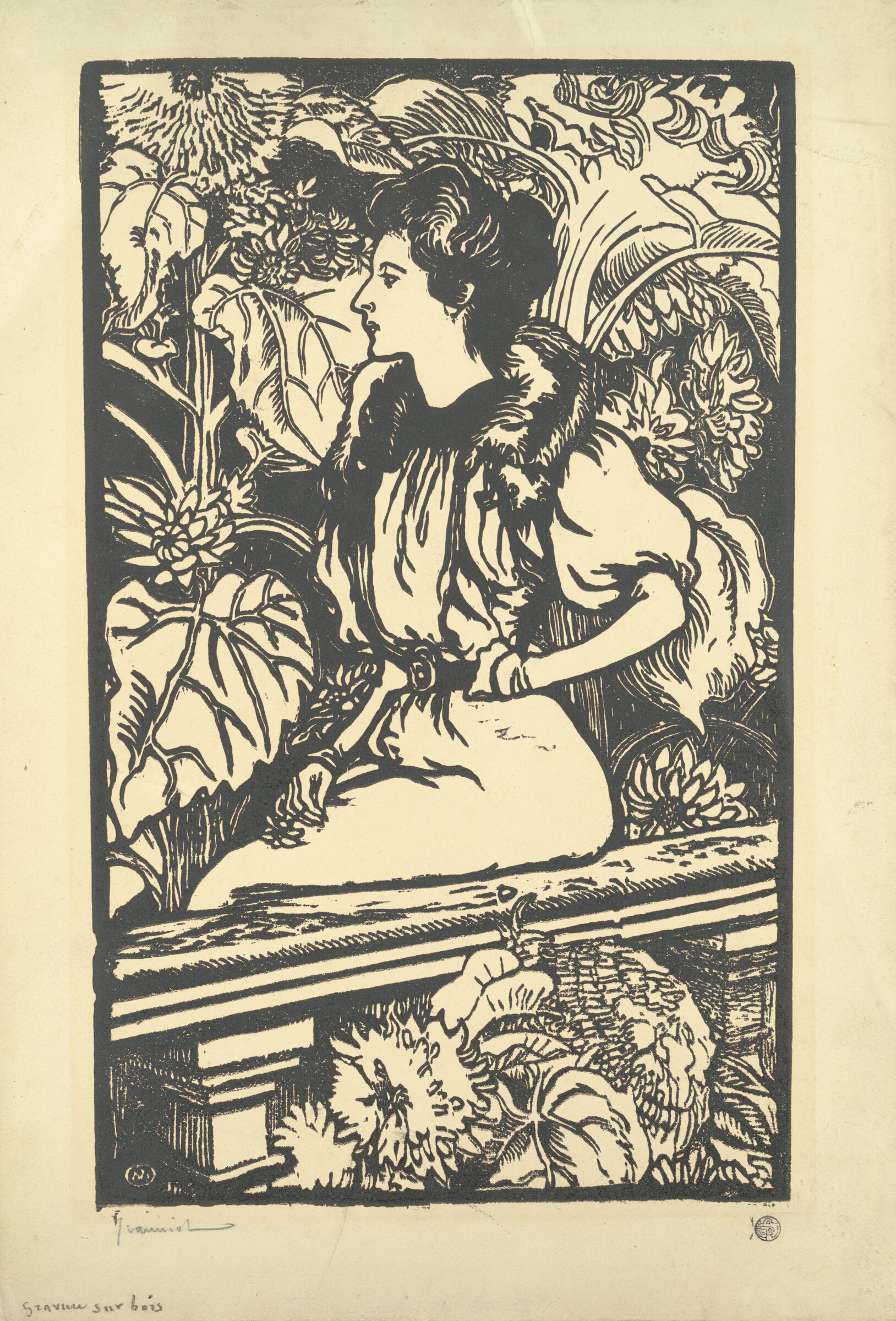 Young Woman Seated in a Garden, Georges Jeanniot, c. 1896