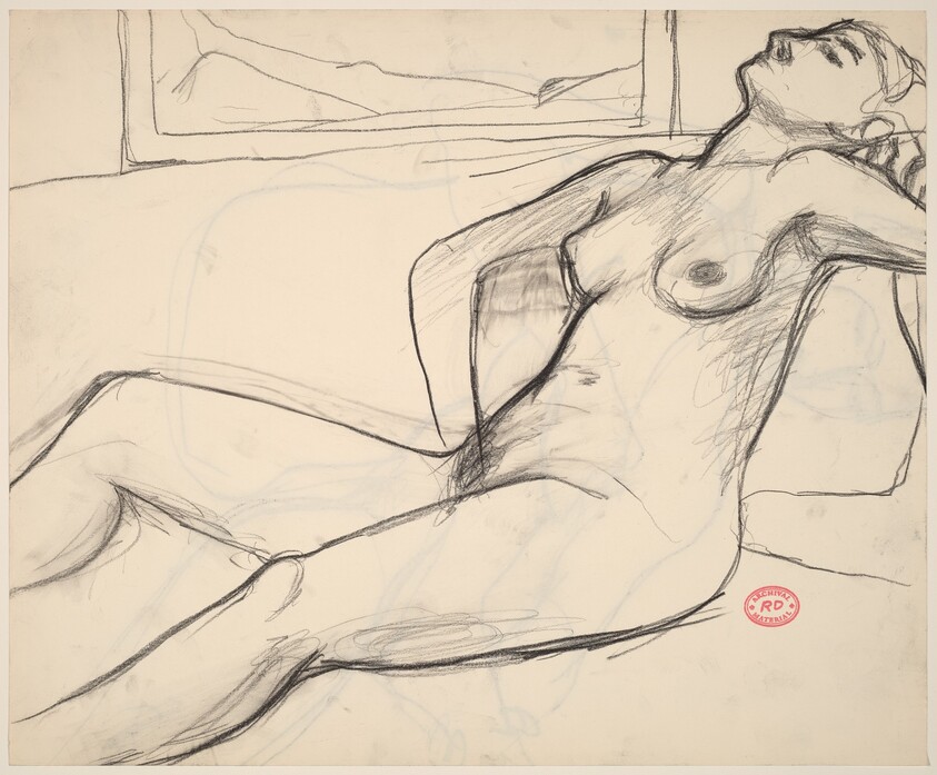 Untitled [reclining nude with her head back] [recto]
