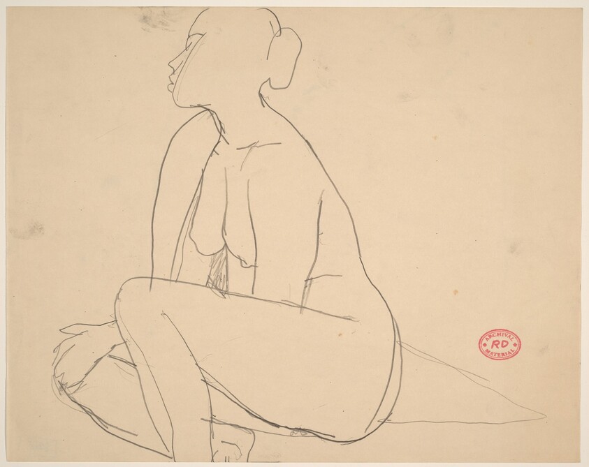 Untitled [seated female nude facing left]