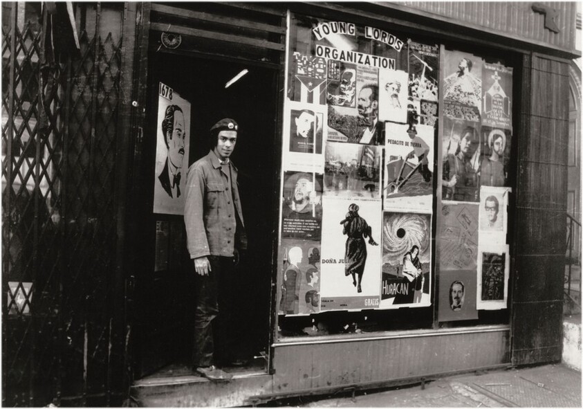 Juan González, Minister of Information, in the doorway of the first office of the Young Lords