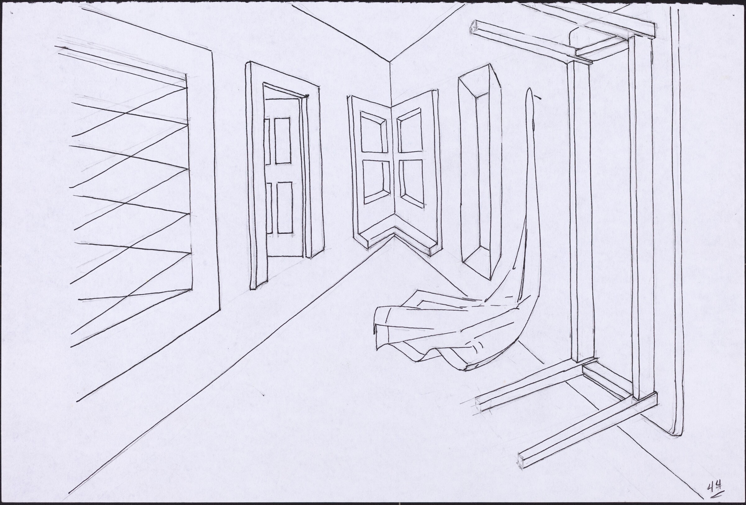 Basket, Table, Door, Window, Mirror, Rug #45, Richard Artschwager, 1974