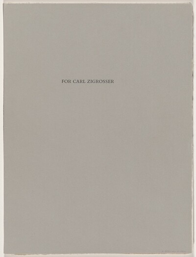 For Carl Zigrosser