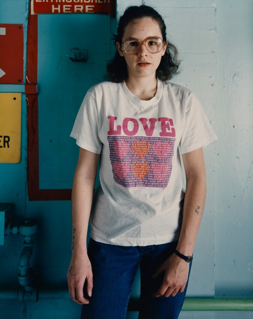 Woman with Love Tee and Tattoo, Binghamton, New York