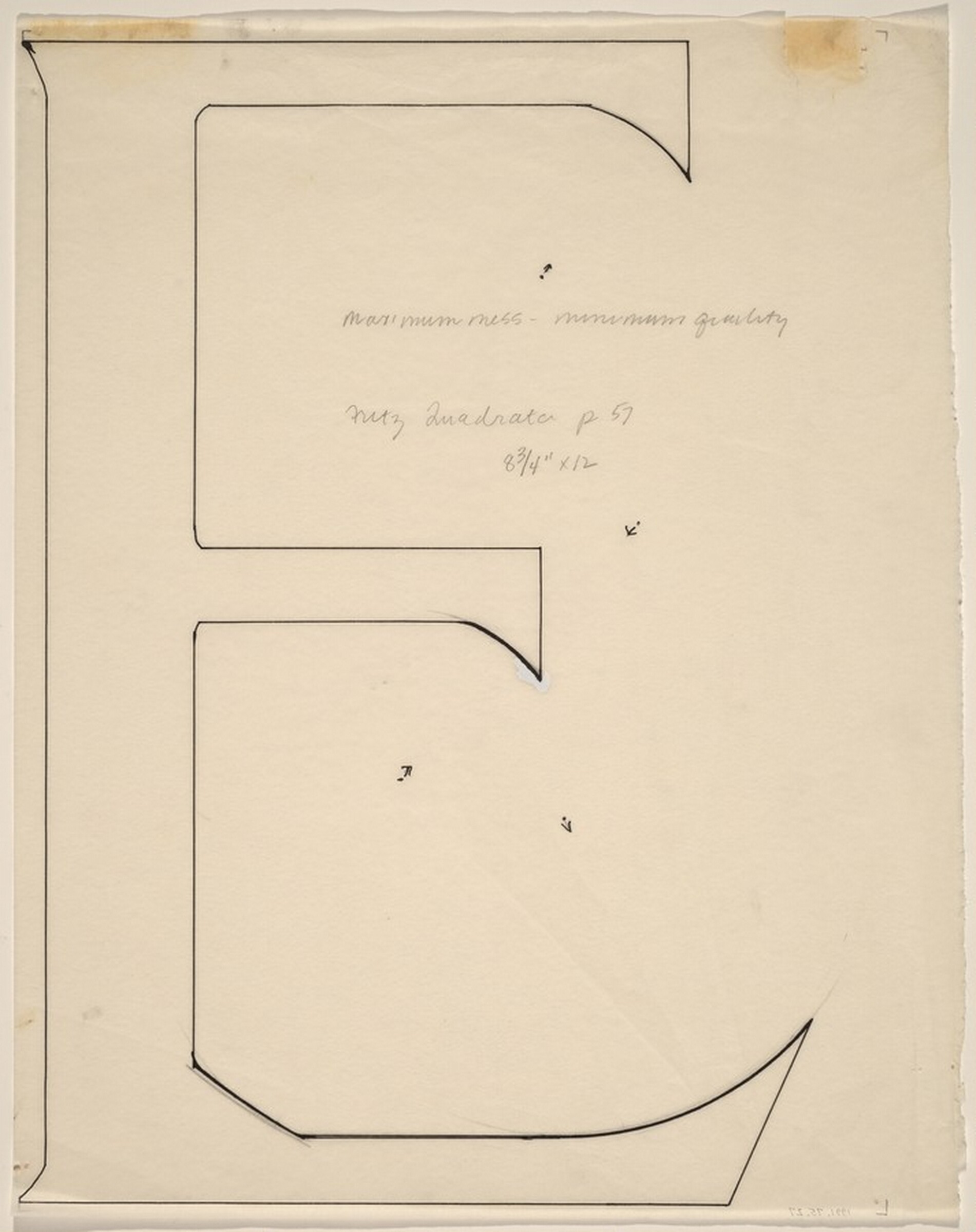 Sketch for "Building - Blocks for a Doorway" (E), Vito Acconci, c. 1983/1985
