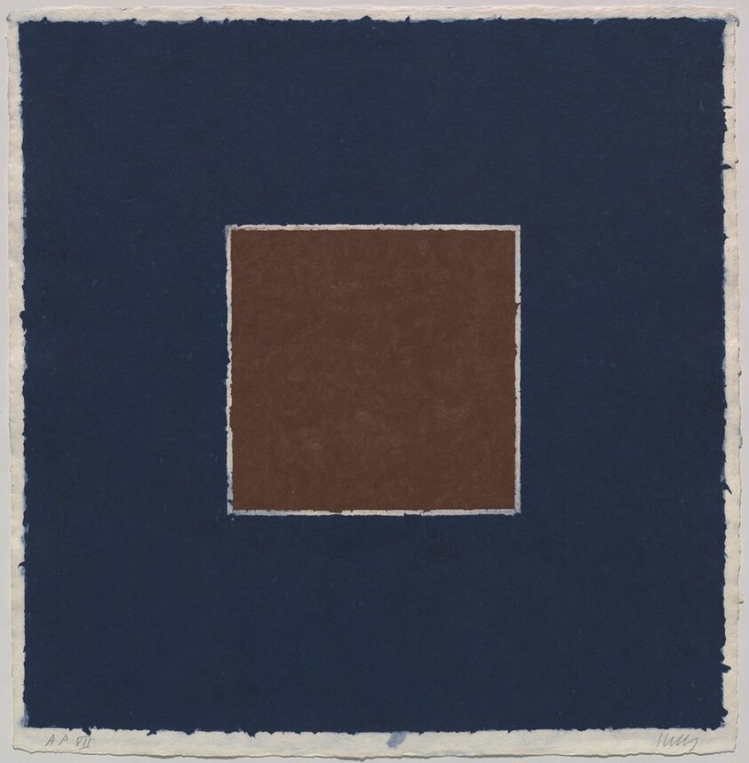 Colored Paper Image XX (Brown Square with Blue)