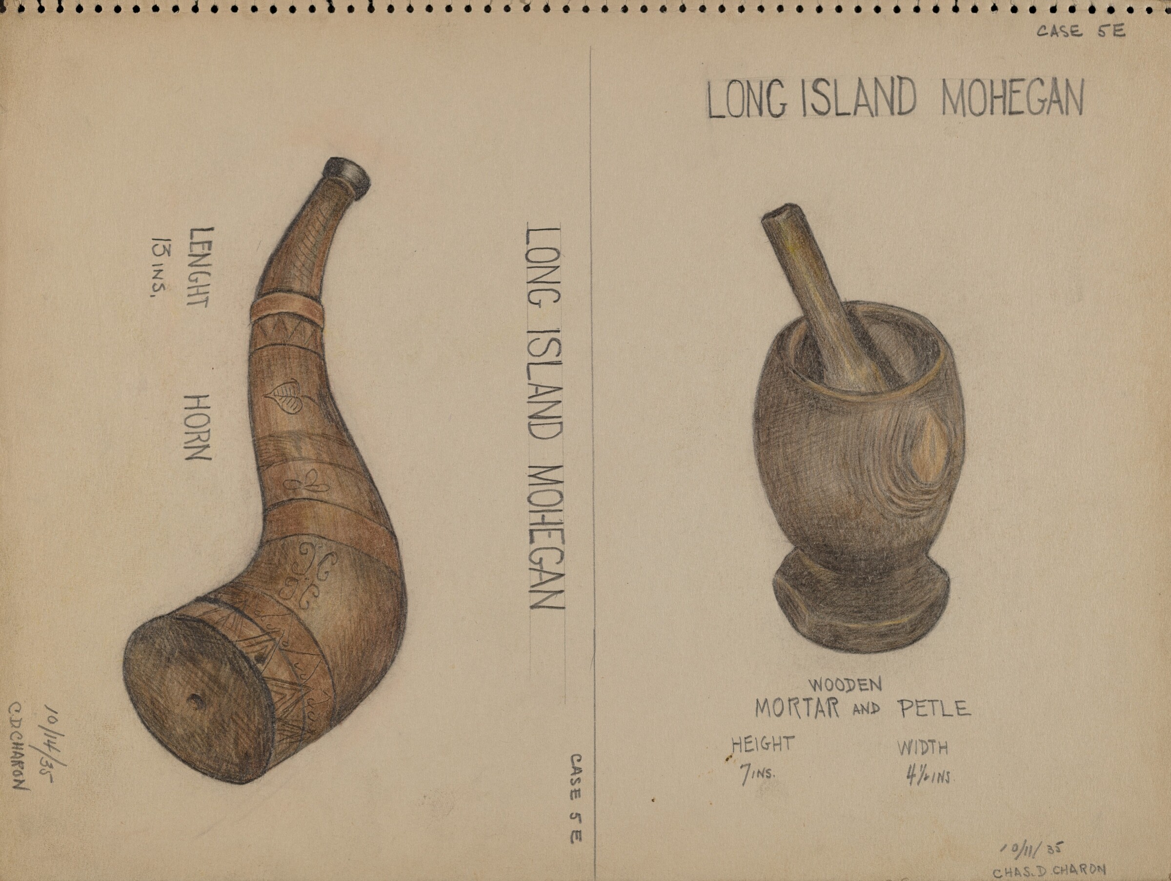 Horn and Mortar & Pestle, Charles Charon, 1935