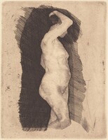 Standing Female Nude, Käthe Kollwitz, 1900