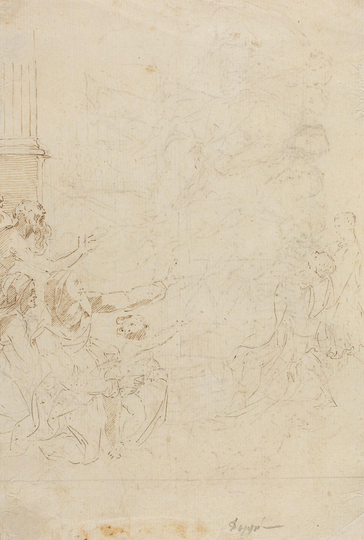 Seven Figures Witnessing an Ascension [verso]