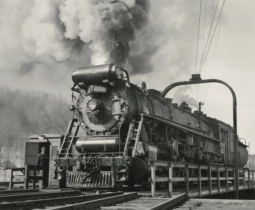 Central Vermont Railway, Locomotive Number 707 (Largest Steam Engine in New England) on Turntable at White River Junction, Vermont