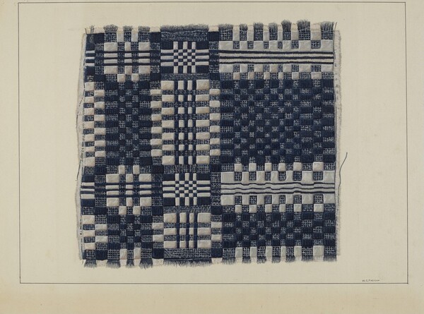 Blue and White Homespun