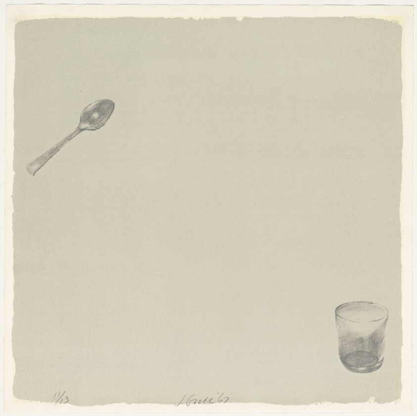 Glass Lower Right—Spoon Upper Left