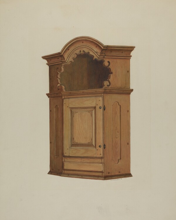 Pa. German Wall Corner Cupboard