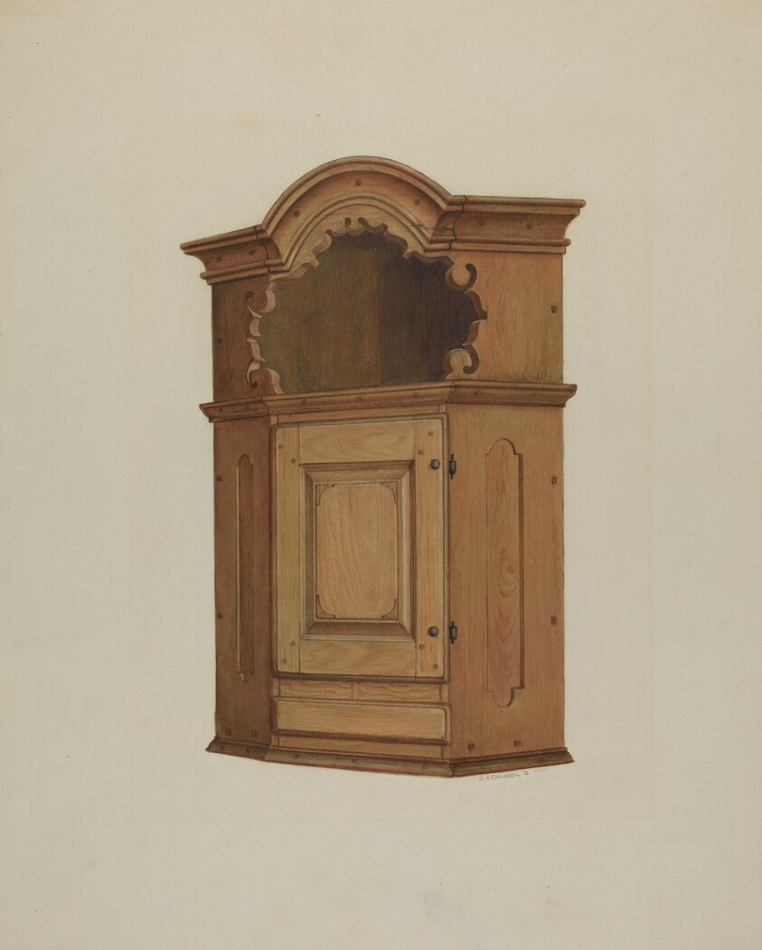 Pa. German Wall Corner Cupboard