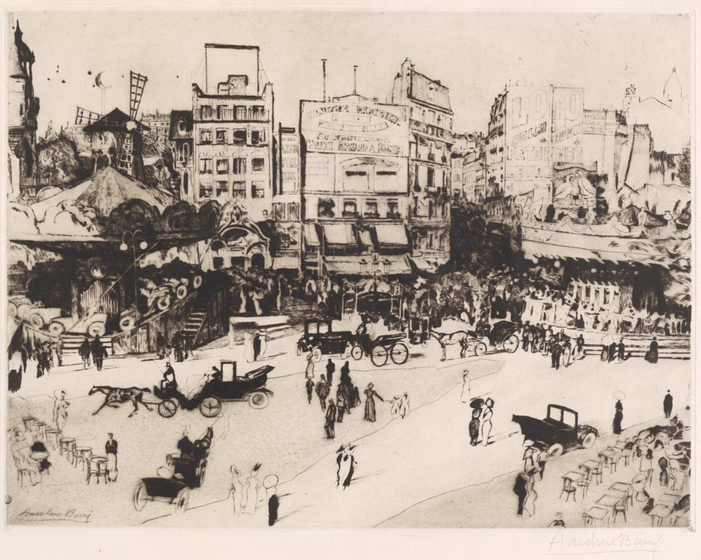 Place Blanche à Montmartre, Anselmo Bucci, 1915