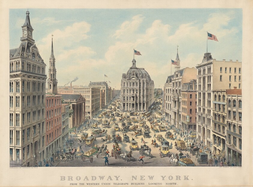 Broadway, New York: From the Western Union Telegraph Building Looking North