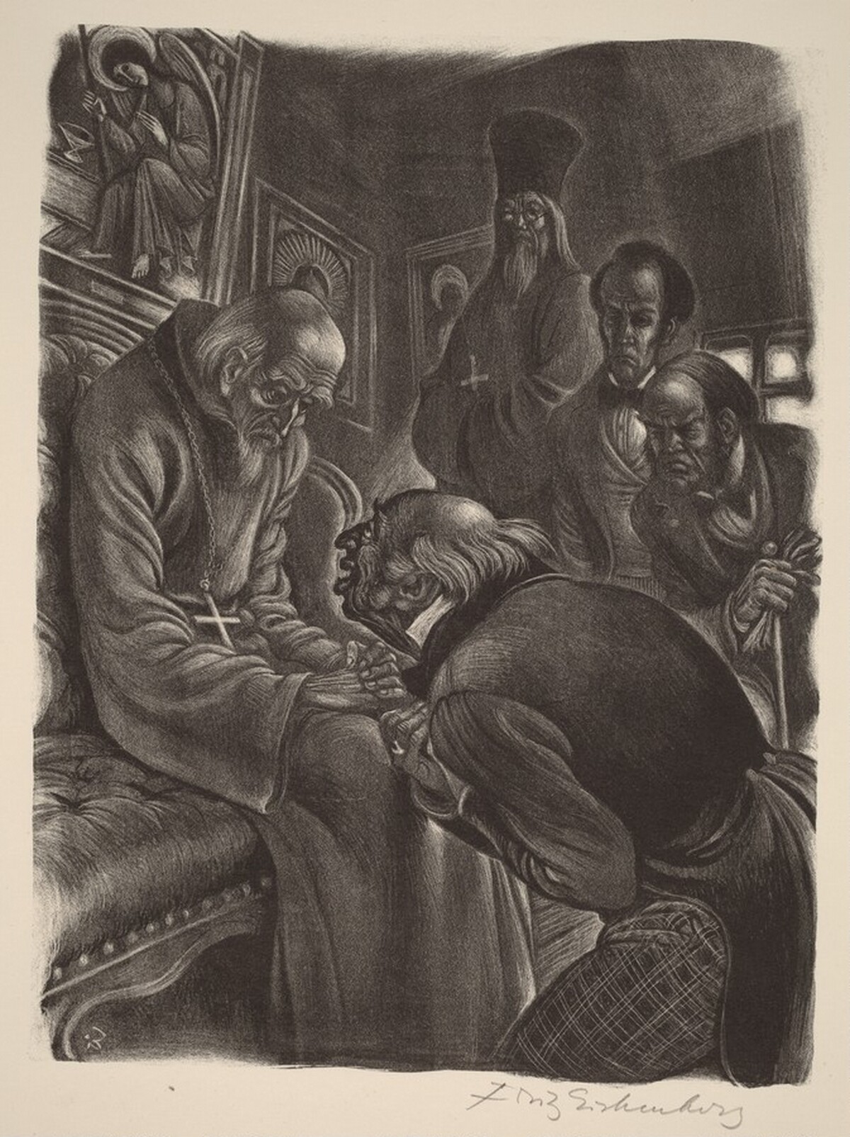 The Old Buffoon (Book II: An Unfortunate Gathering, facing p.30)