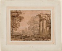 Landscape with Ruins, Pastoral Figures, and Trees, Claude Lorrain, c. 1650
