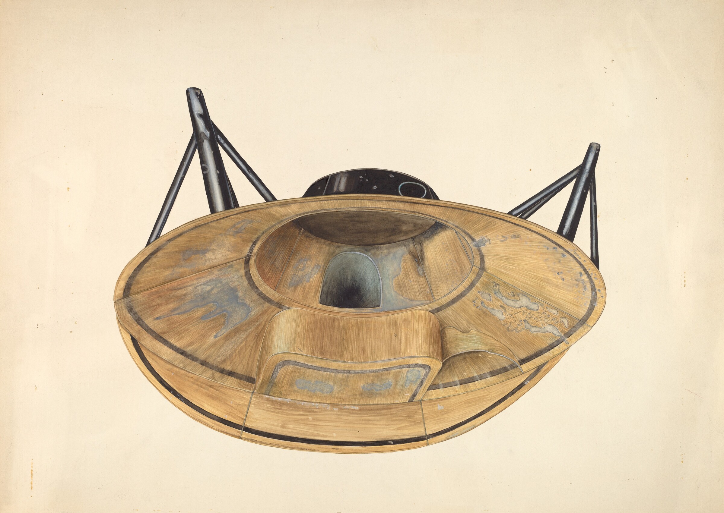 Circular Tin Bath Tub, Wilbur M Rice, c. 1938