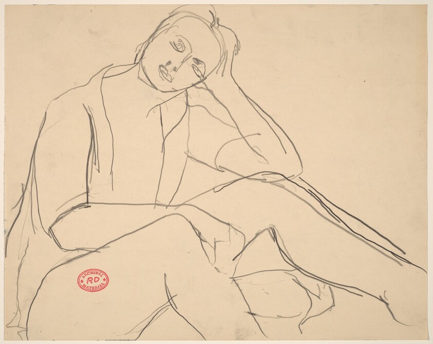 Untitled [seated woman leaning her head on her left hand]