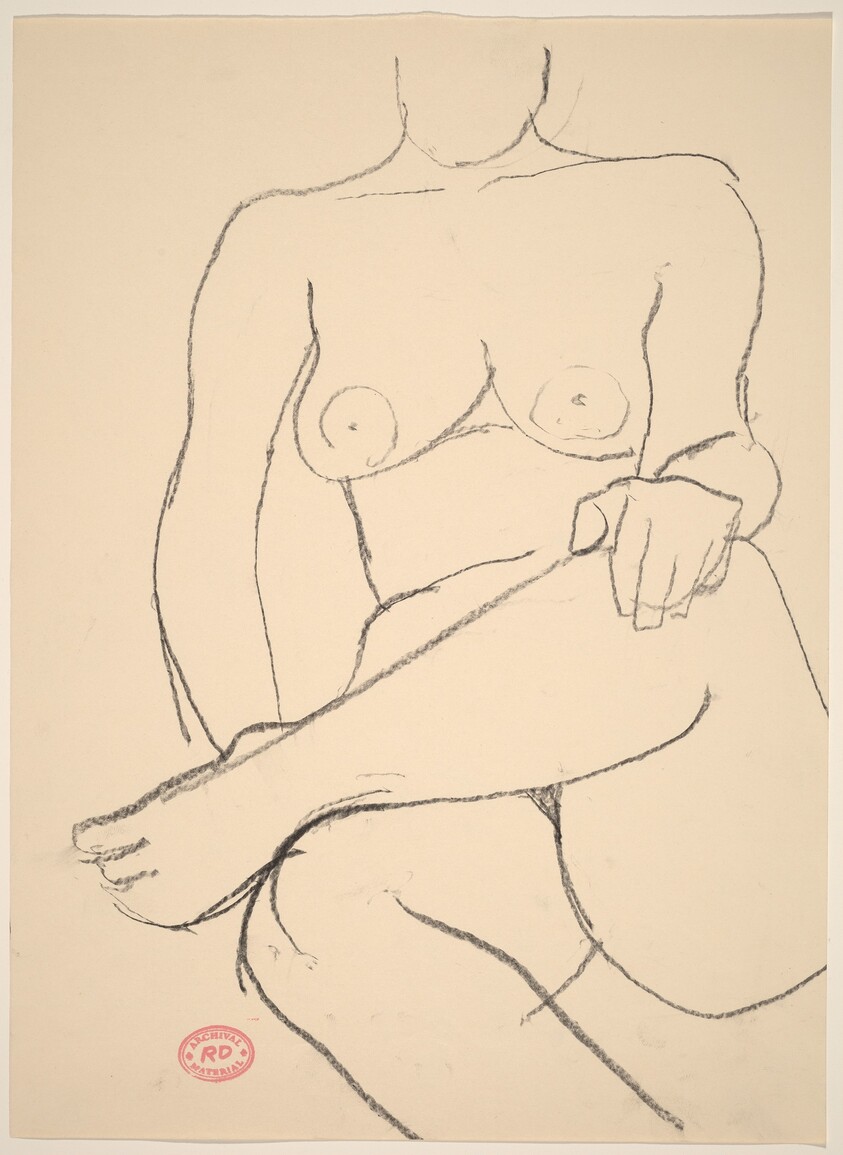 Untitled [seated nude crossing her leg]