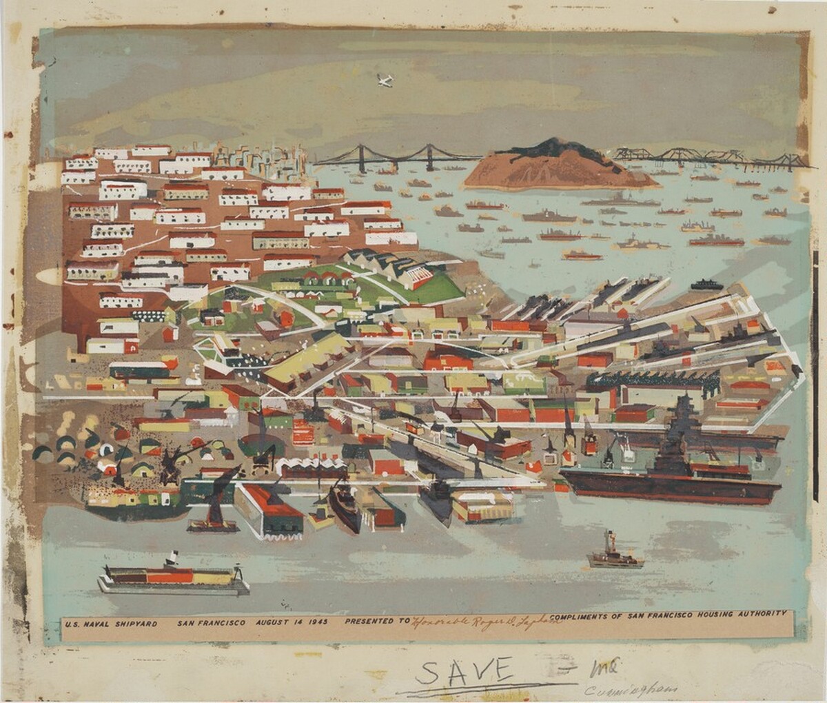 U.S. Naval Shipyard San Francisco, V-J Day - August 14, 1945