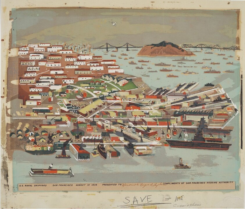 U.S. Naval Shipyard San Francisco, V-J Day - August 14, 1945