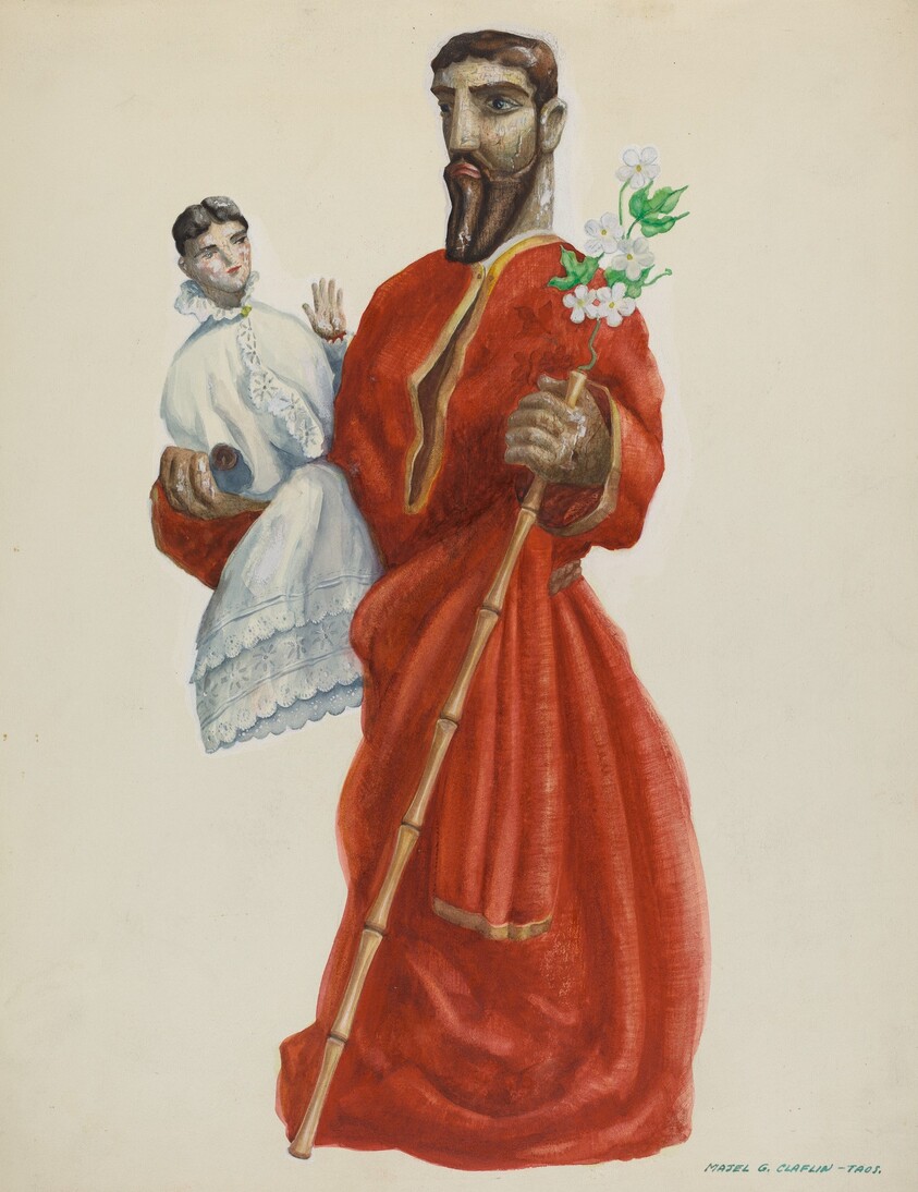 Carved and Painted Santo - San Jose