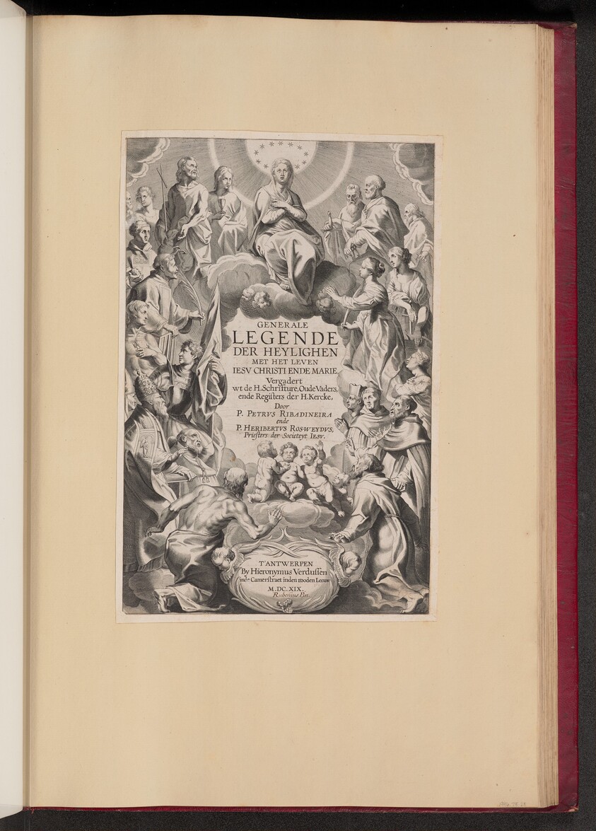 Title Page for Pedro de Ribadineira and Heribert Rosweyde, Generale Legende der Heylighen