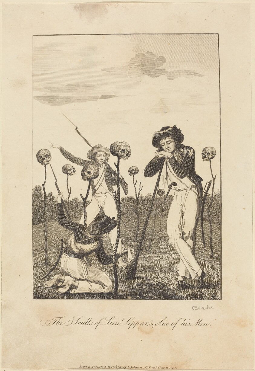The Sculls of Lieut Leppar, & Six of his Men