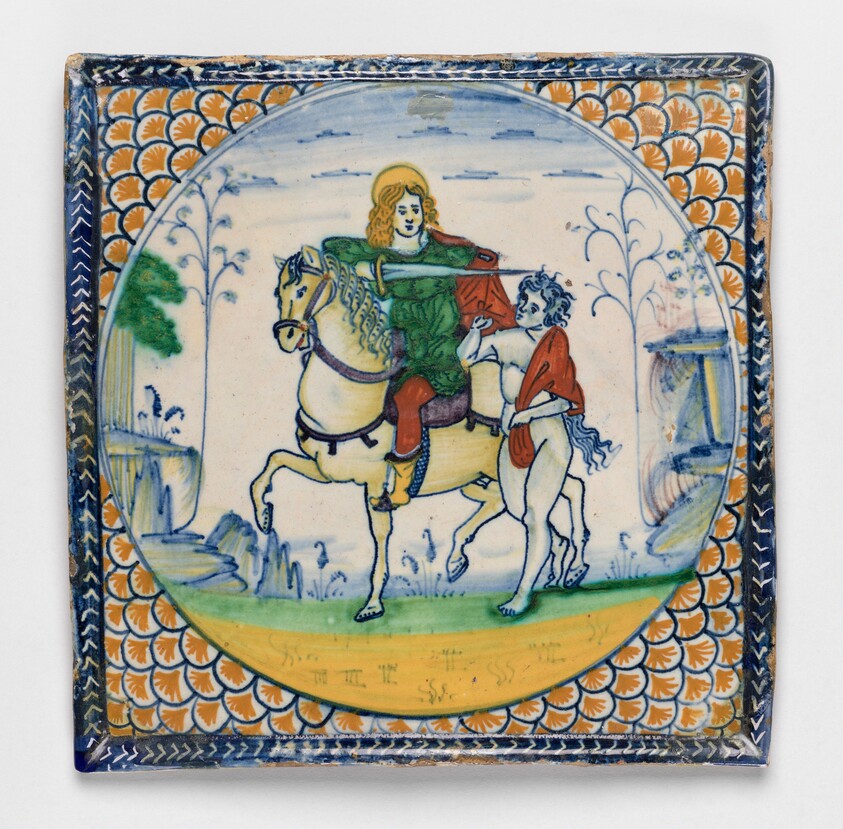 Tile with Saint Martin and the Begger