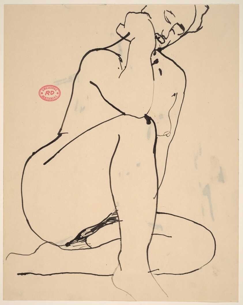 Untitled [seated nude resting her elbow on her knee]