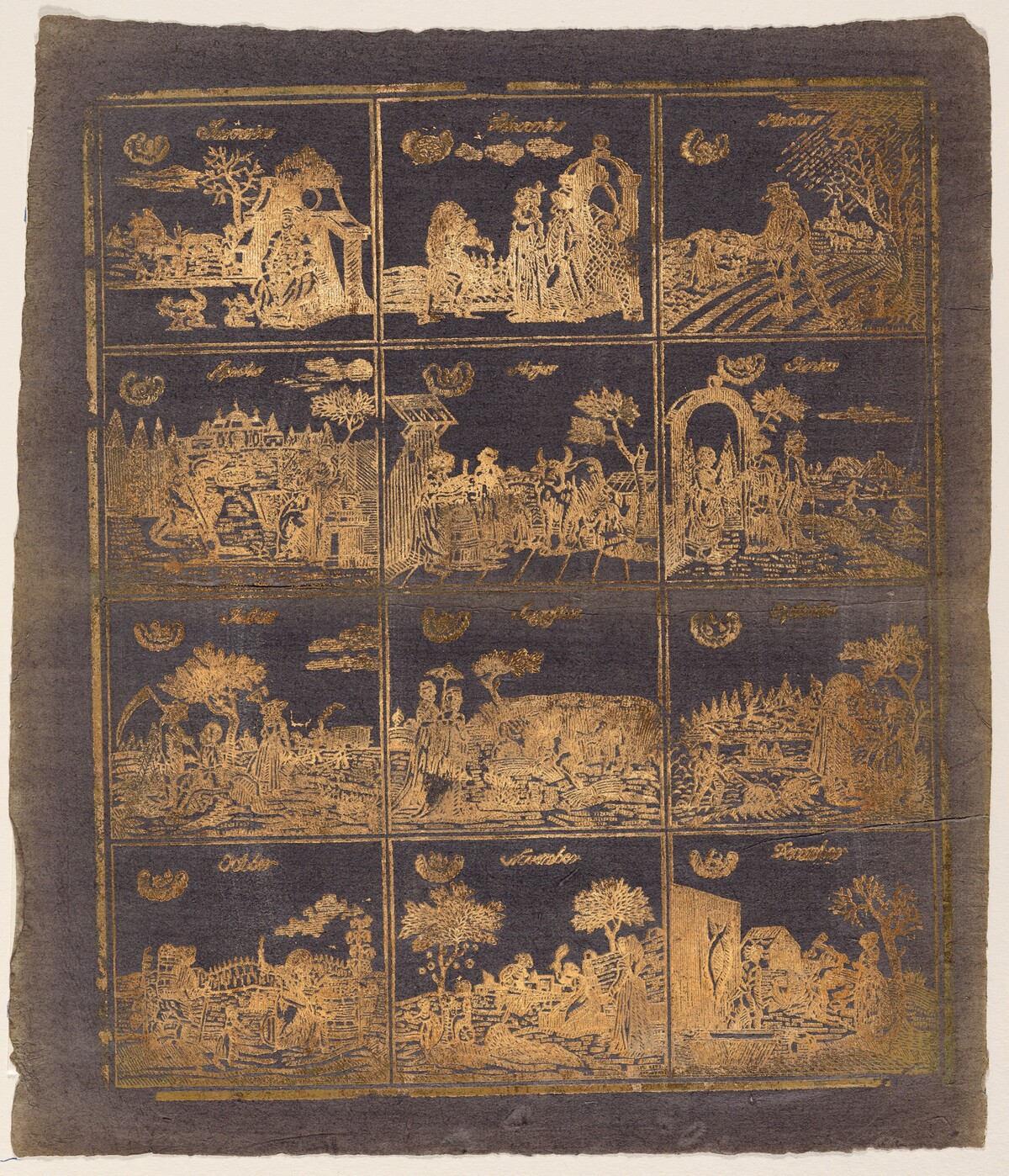 Endpaper with the Twelve Months
