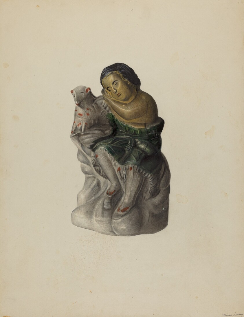 Pa. German Chalkware Mary and Her Lamb