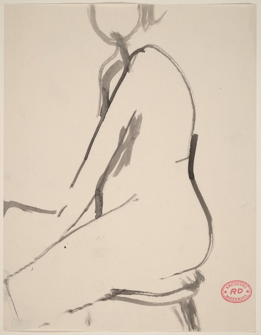 Untitled [side view of kneeling nude]