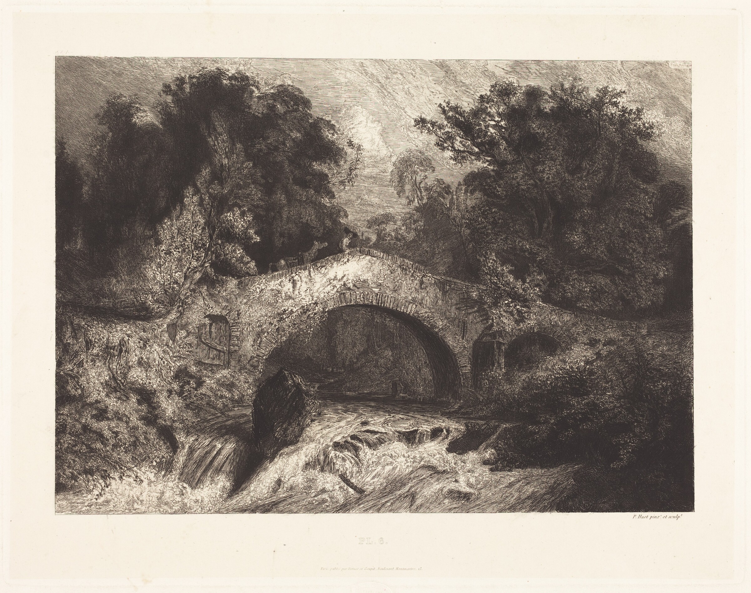 A Bridge in Auvergne (Un pont en Auvergne), Paul Huet, 1834
