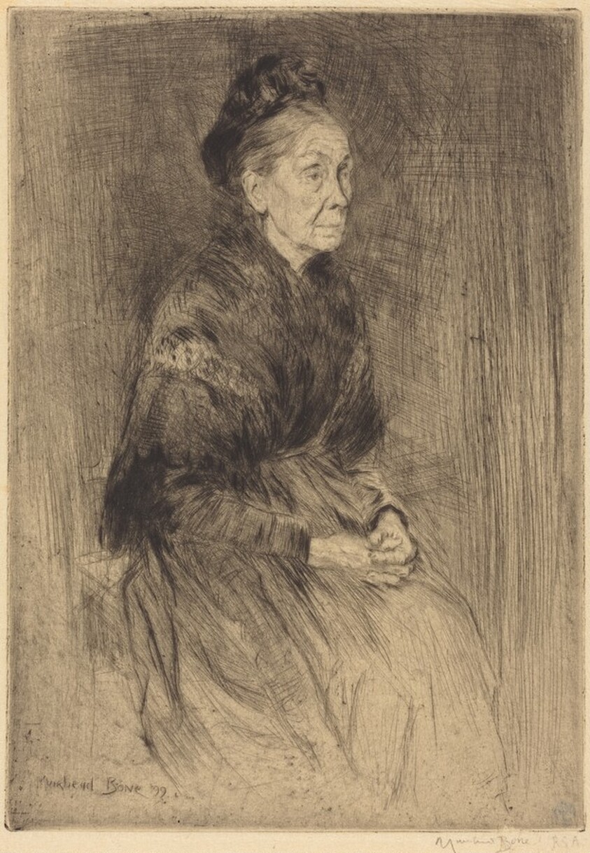 Mrs. Drummond, in a Shawl, to the Right