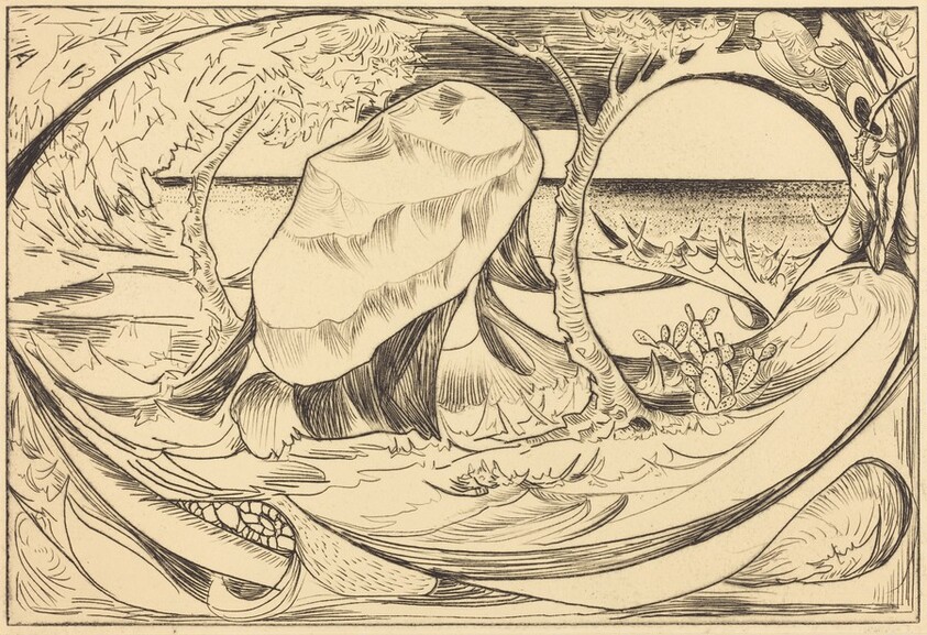 Landscape Fantasy with Rocks