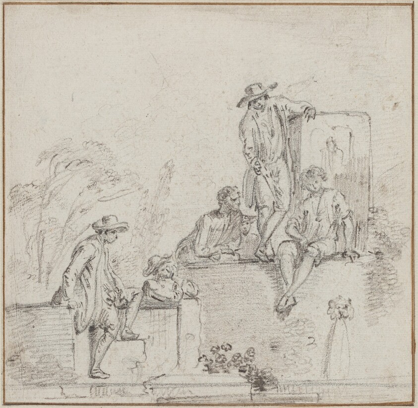Figures Seated Around a Fountain