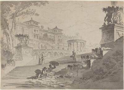 Fantasy on the Villa Medici with Fountains