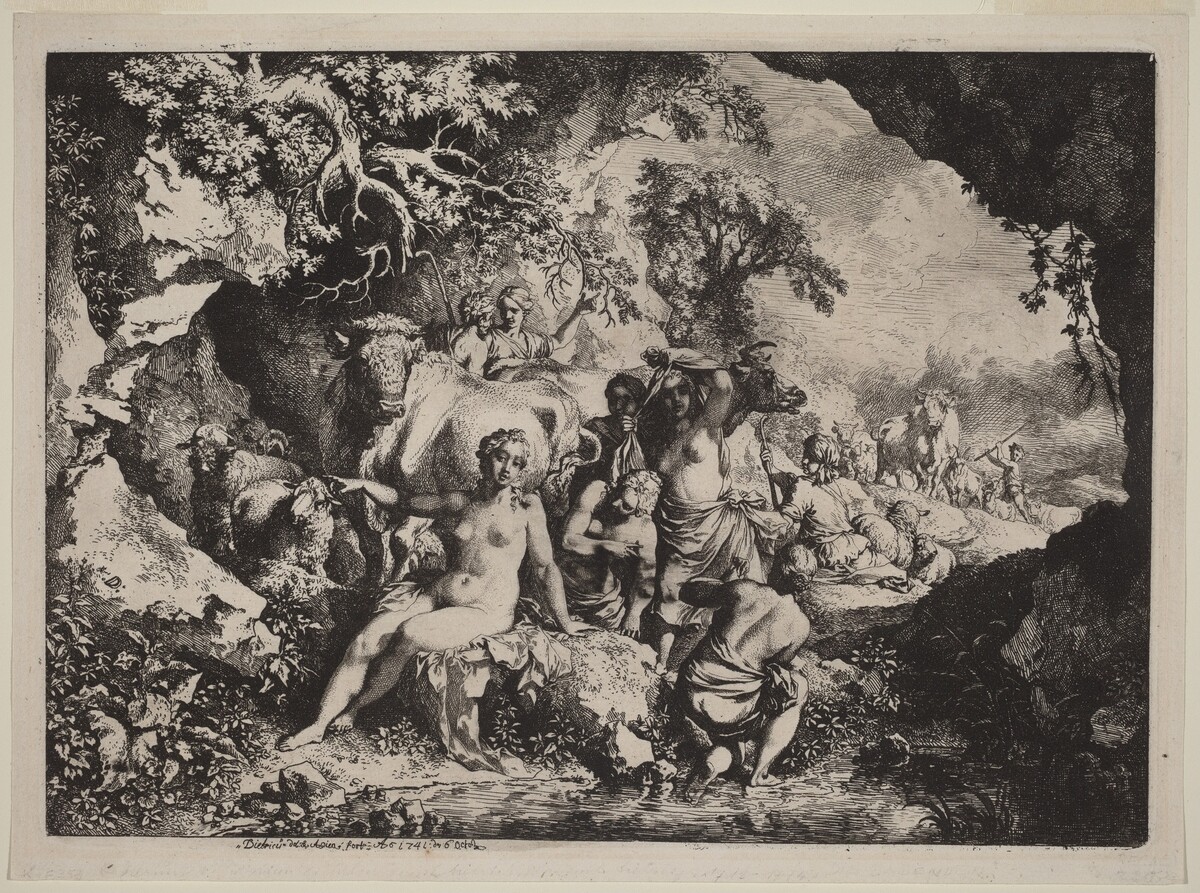 Nymphs Bathing in a Cave