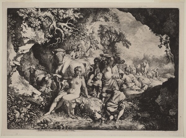Nymphs Bathing in a Cave