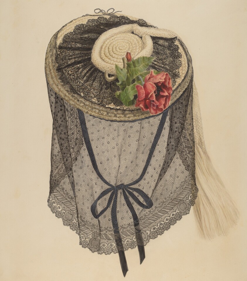 Lace and Straw Bonnet